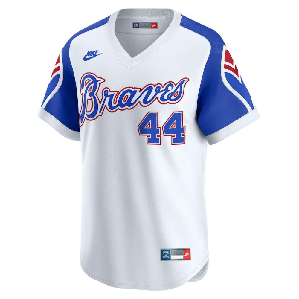 Hank Aaron Atlanta Braves Nike Throwback Cooperstown Collection Limited Jersey - White - Nike Sale