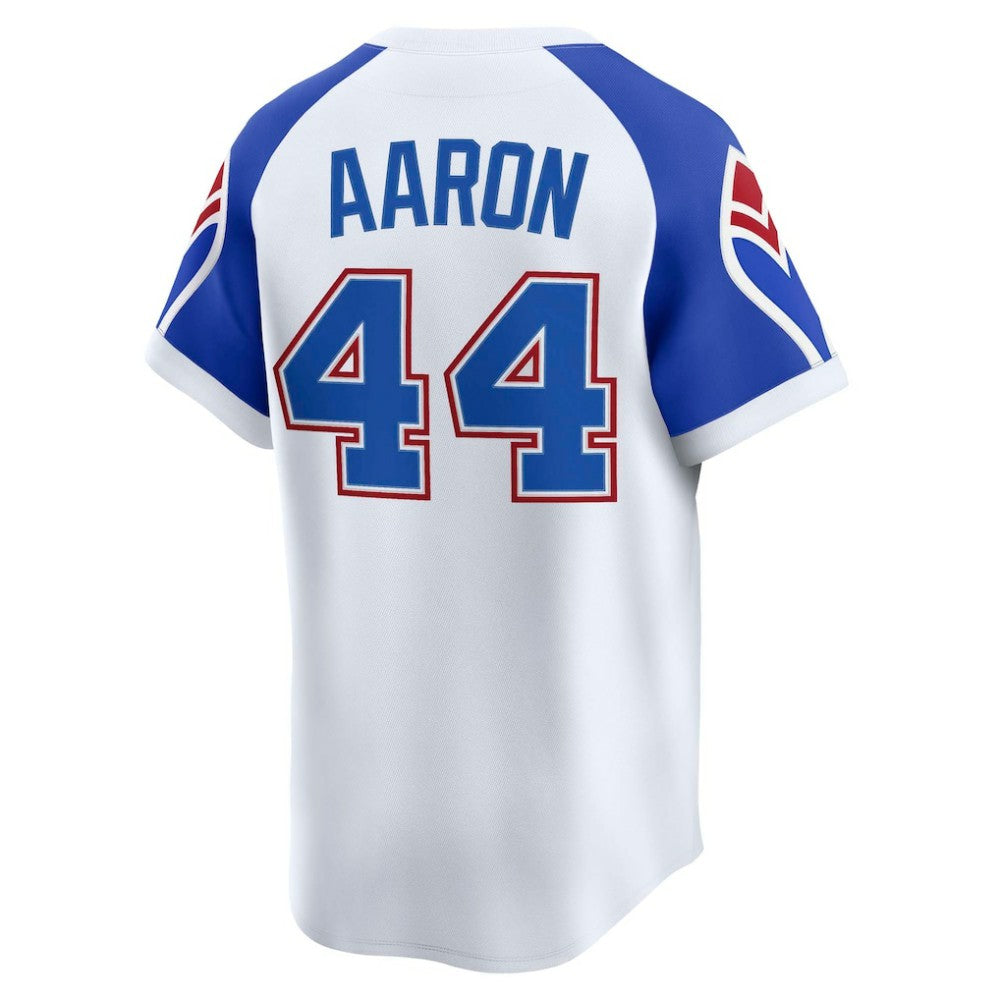 Hank Aaron Atlanta Braves Nike Throwback Cooperstown Collection Limited Jersey - White - Nike Sale