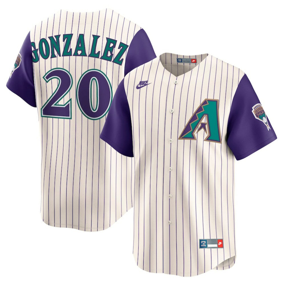 Luis Gonzalez Arizona Diamondbacks Nike Throwback Cooperstown Collection Limited Jersey - Cream - Nike Discount