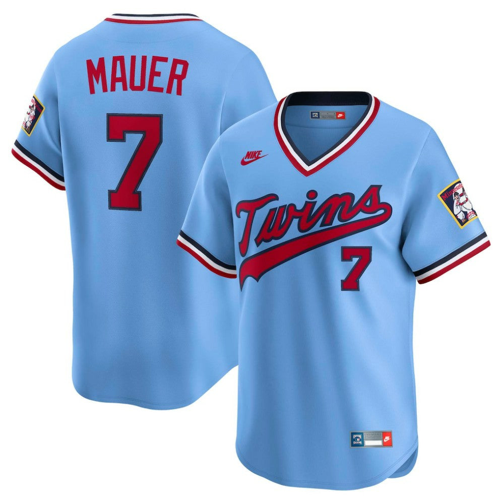 Joe Mauer Minnesota Twins Nike Throwback Cooperstown Collection Limited Jersey - Light Blue - Nike Online