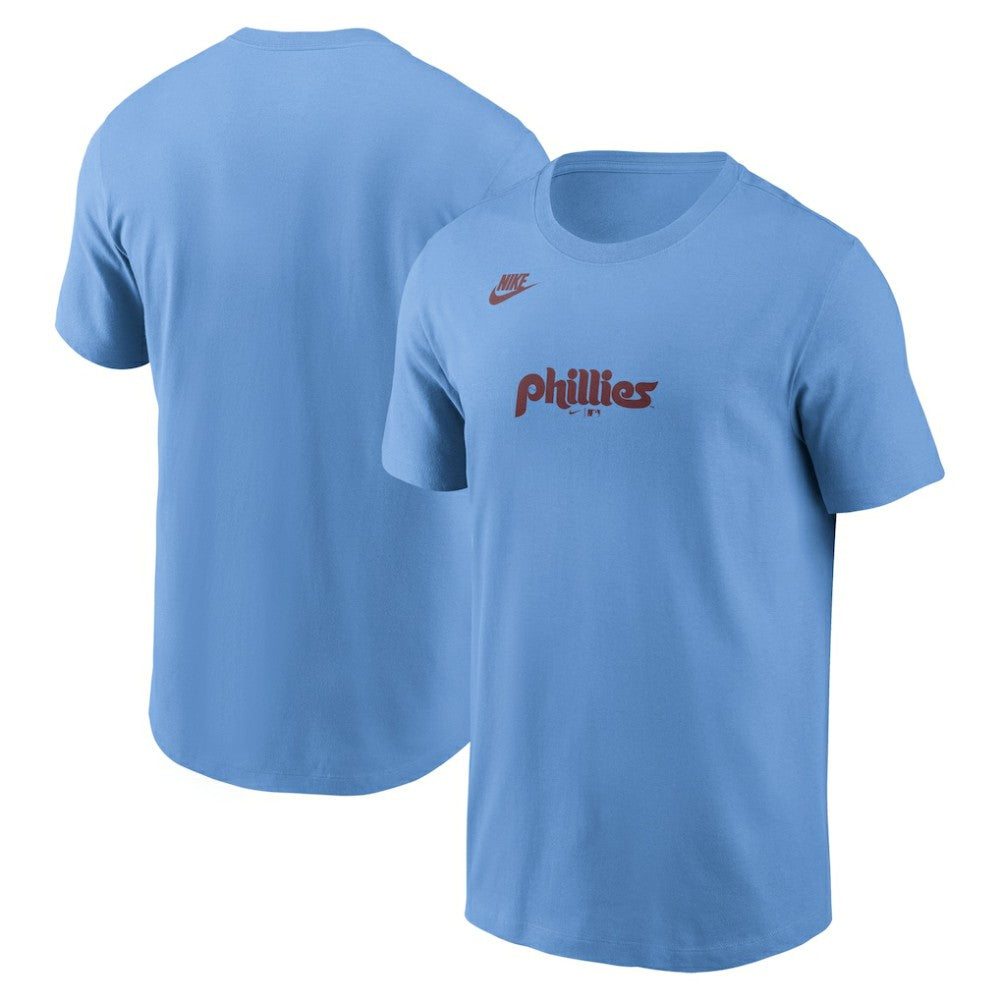 Philadelphia Phillies Nike Cooperstown Collection Wordmark T-Shirt - Light Blue - Nike on Sale
