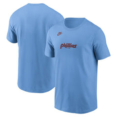 Philadelphia Phillies Nike Cooperstown Collection Wordmark T-Shirt - Light Blue - Nike on Sale