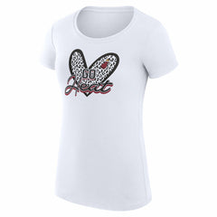 Miami Heat G-III 4Her by Carl Banks Women's Super-Slim Fit Lightweight Leopard Heart T-Shirt White
