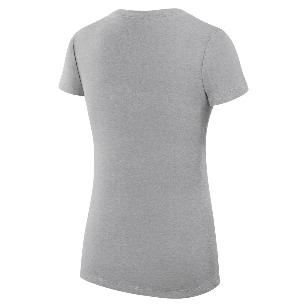 Boston Celtics G-III 4Her by Carl Banks Women's Super-Slim Fit Lightweight Leopard Heart V-Neck T-Shirt Heather Gray