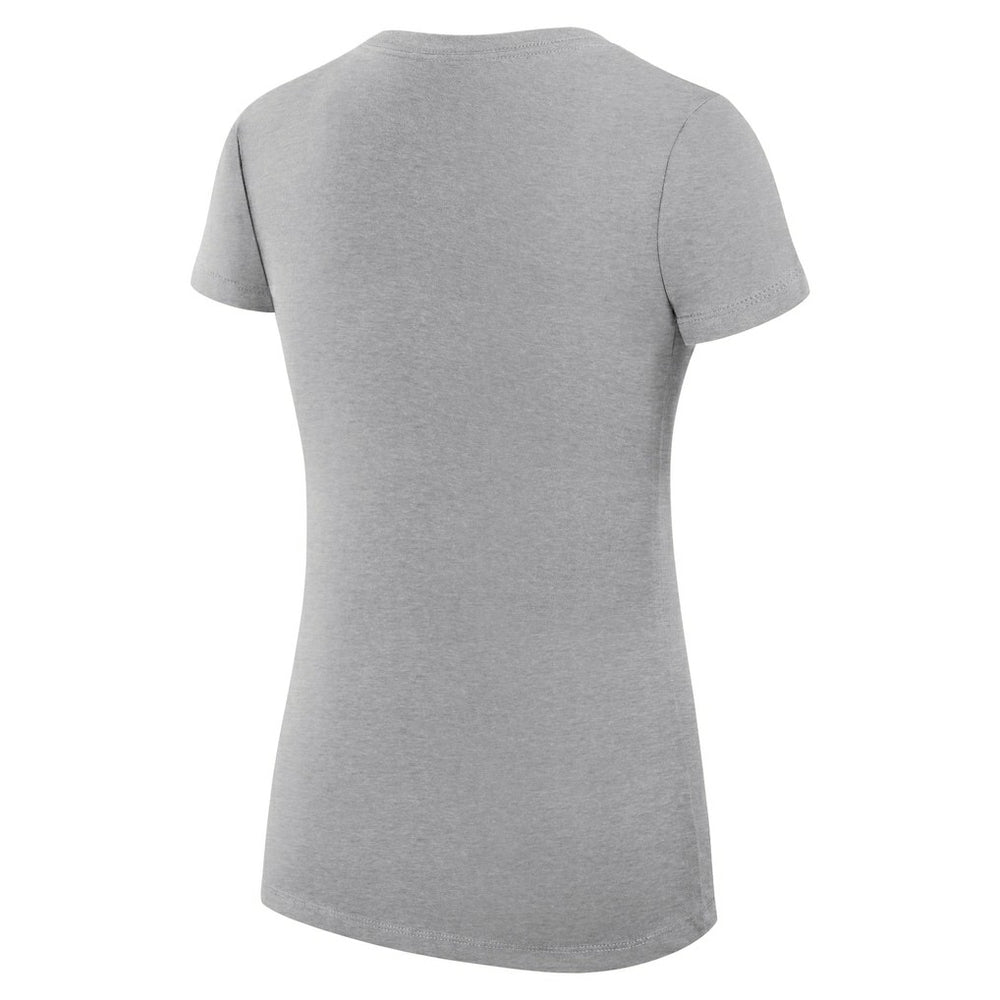 Oklahoma City Thunder G-III 4Her by Carl Banks Women's Super-Slim Fit Lightweight Leopard Heart V-Neck T-Shirt Heather Gray
