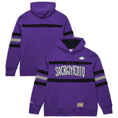 Sacramento Kings Hardwood Classics Nights Head Coach Pullover Hoodie Purple | Mitchell & Ness Lifestyle