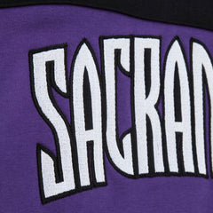 Sacramento Kings Hardwood Classics Nights Head Coach Pullover Hoodie Purple | Mitchell & Ness Lifestyle