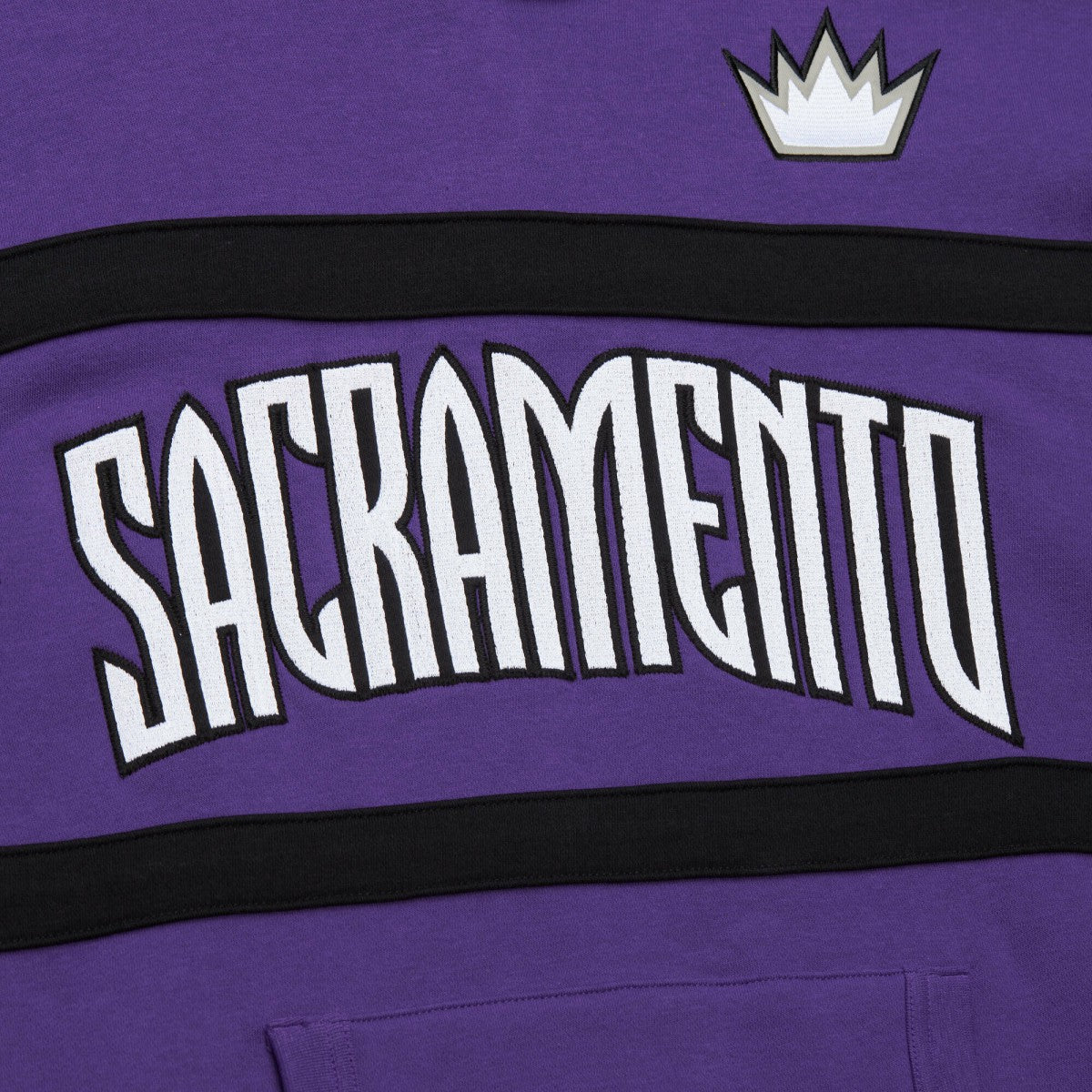 Sacramento Kings Hardwood Classics Nights Head Coach Pullover Hoodie Purple | Mitchell & Ness Lifestyle