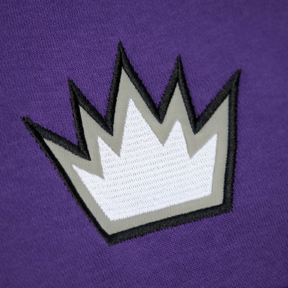 Sacramento Kings Hardwood Classics Nights Head Coach Pullover Hoodie Purple | Mitchell & Ness Lifestyle