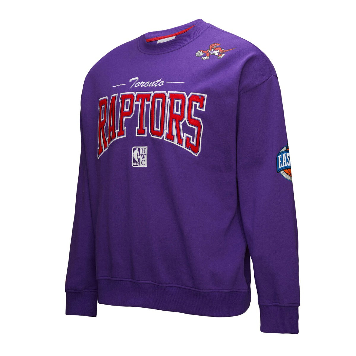 Toronto Raptors Hardwood Classics There & Back 2.0 Vintage Pullover Sweatshirt Purple | Mitchell & Ness outlet