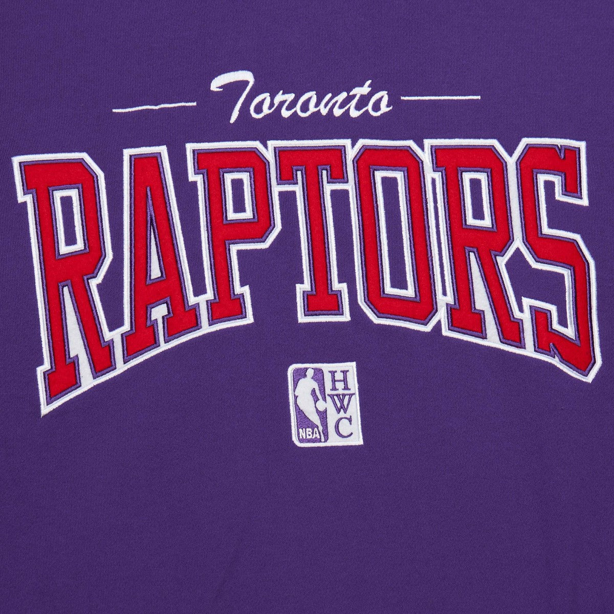 Toronto Raptors Hardwood Classics There & Back 2.0 Vintage Pullover Sweatshirt Purple | Mitchell & Ness outlet