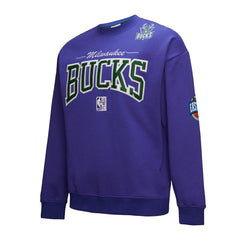 Milwaukee Bucks Hardwood Classics There & Back 2.0 Vintage Pullover Sweatshirt Purple | Mitchell & Ness