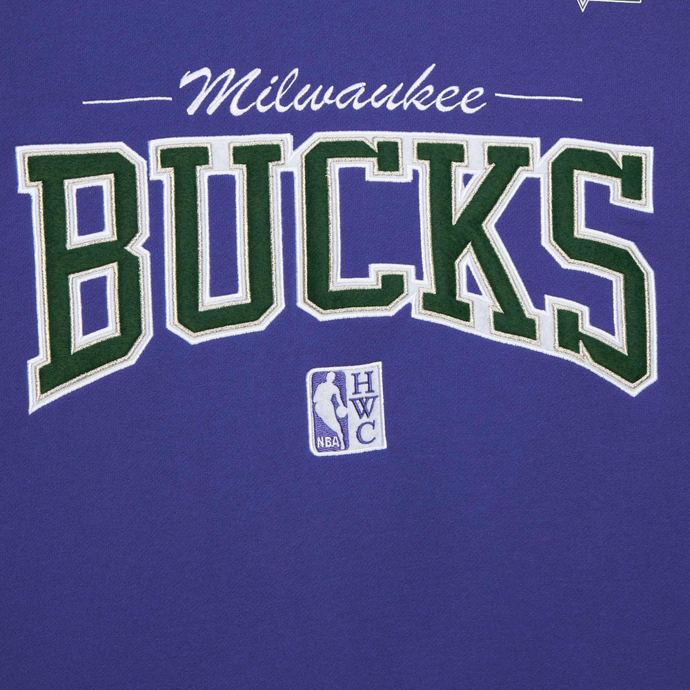 Milwaukee Bucks Hardwood Classics There & Back 2.0 Vintage Pullover Sweatshirt Purple | Mitchell & Ness