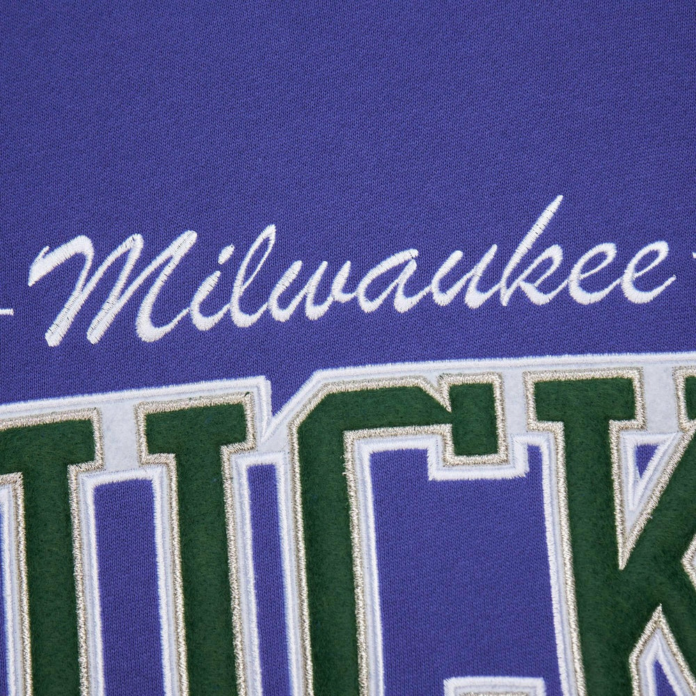 Milwaukee Bucks Hardwood Classics There & Back 2.0 Vintage Pullover Sweatshirt Purple | Mitchell & Ness