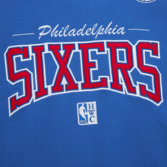 Philadelphia 76ers Hardwood Classics There & Back 2.0 Vintage Pullover Sweatshirt Royal | Mitchell & Ness Near Me