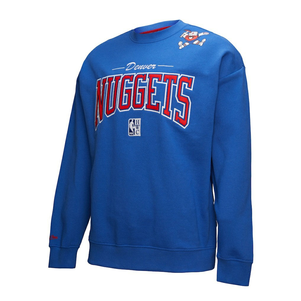 Denver Nuggets Hardwood Classics There & Back 2.0 Vintage Pullover Sweatshirt for sale Royal | Mitchell & Ness outlet