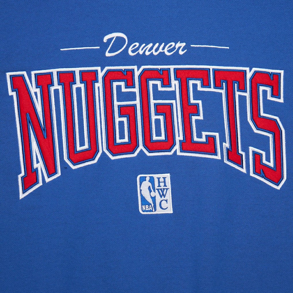 Denver Nuggets Hardwood Classics There & Back 2.0 Vintage Pullover Sweatshirt for sale Royal | Mitchell & Ness outlet