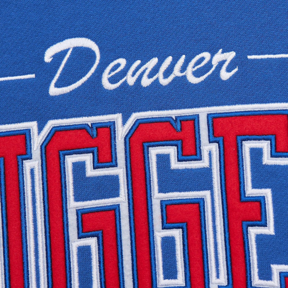 Denver Nuggets Hardwood Classics There & Back 2.0 Vintage Pullover Sweatshirt for sale Royal | Mitchell & Ness outlet