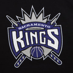 Sacramento Kings Chainstitch Applique Vintage Heavyweight Pullover Hoodie Black | Mitchell & Ness discount