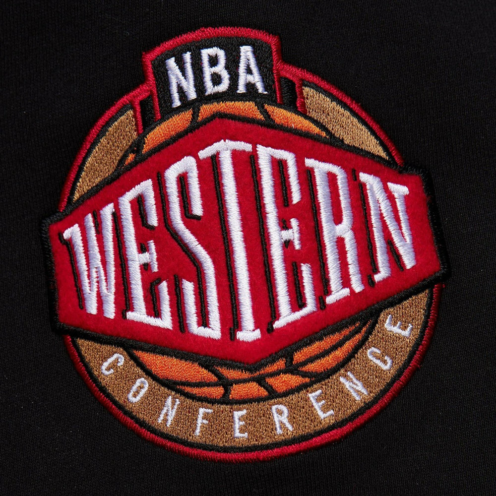 Sacramento Kings Chainstitch Applique Vintage Heavyweight Pullover Hoodie Black | Mitchell & Ness discount