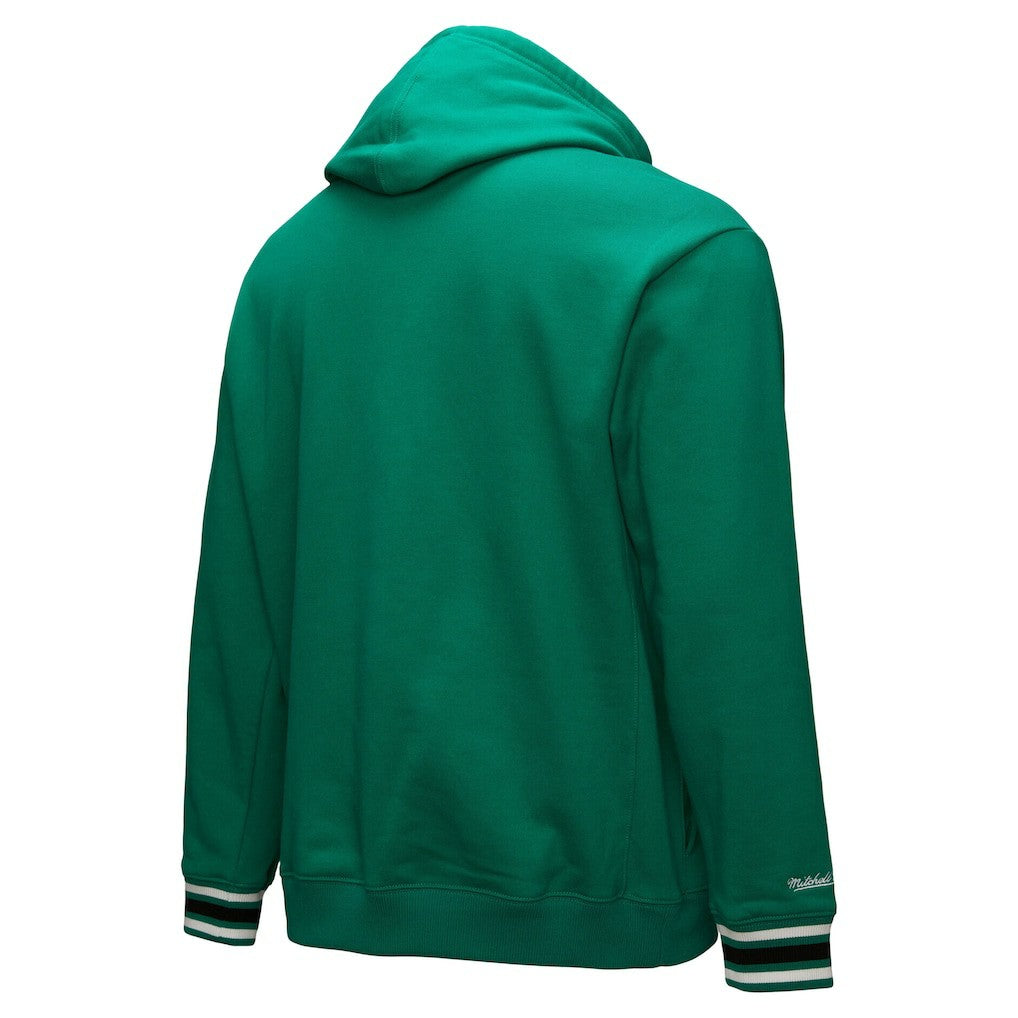 Boston Celtics Chainstitch Applique Vintage Heavyweight Pullover Hoodie Kelly Green | Mitchell & Ness US