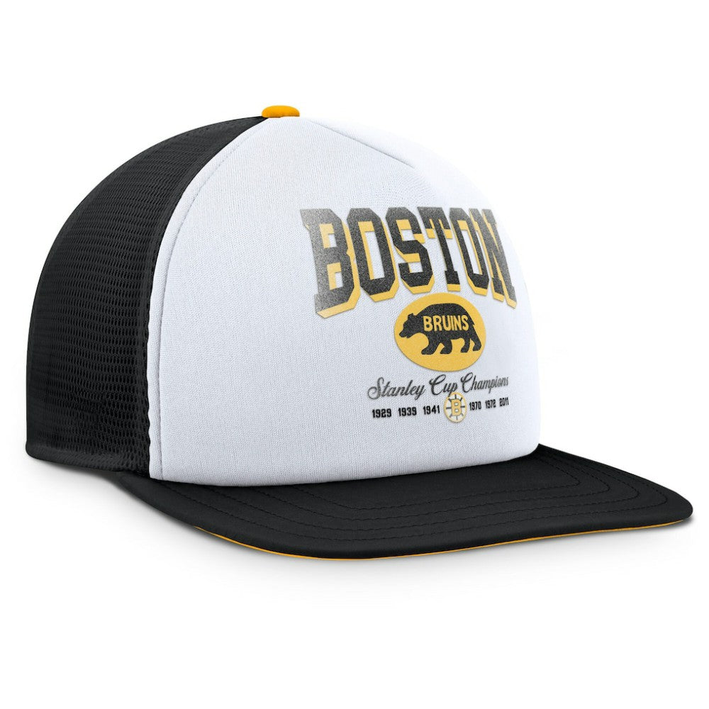 Boston Bruins Fanatics Decades Collection Foam Front Snapback Hat - White/Black - NHL 202097333