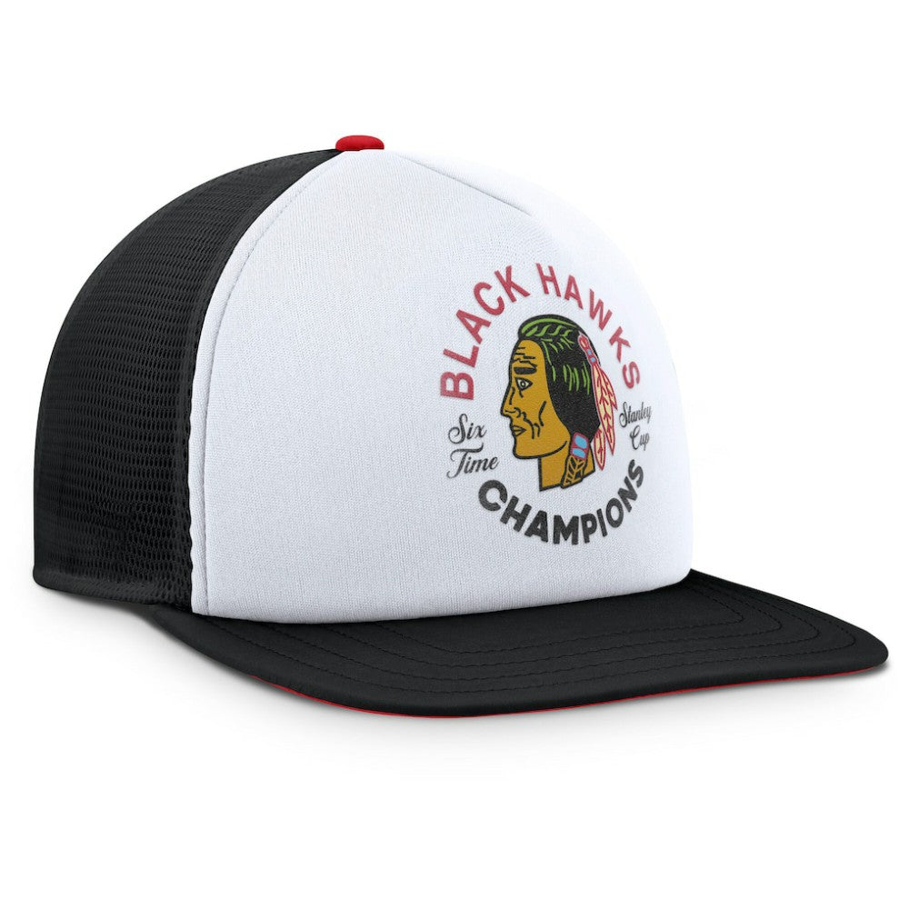 Chicago Blackhawks Fanatics Decades Collection Foam Front Snapback Hat - White/Black - NHL 202097334