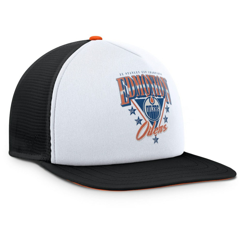 Edmonton Oilers Fanatics Decades Collection Foam Front Snapback Hat - White/Black - NHL 202097336