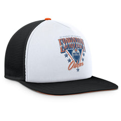 Edmonton Oilers Fanatics Decades Collection Foam Front Snapback Hat - White/Black - NHL 202097336