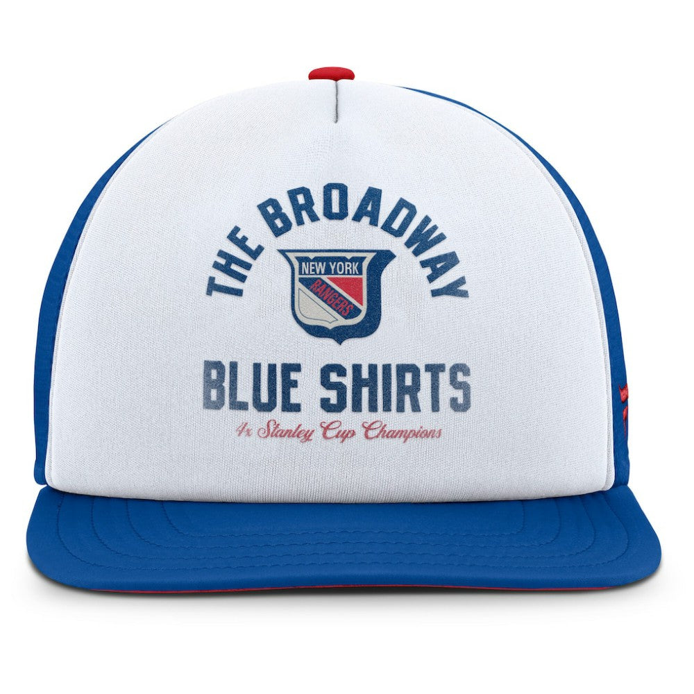 New York Rangers Fanatics Decades Collection Foam Front Snapback Hat - White/Royal - NHL 202097337