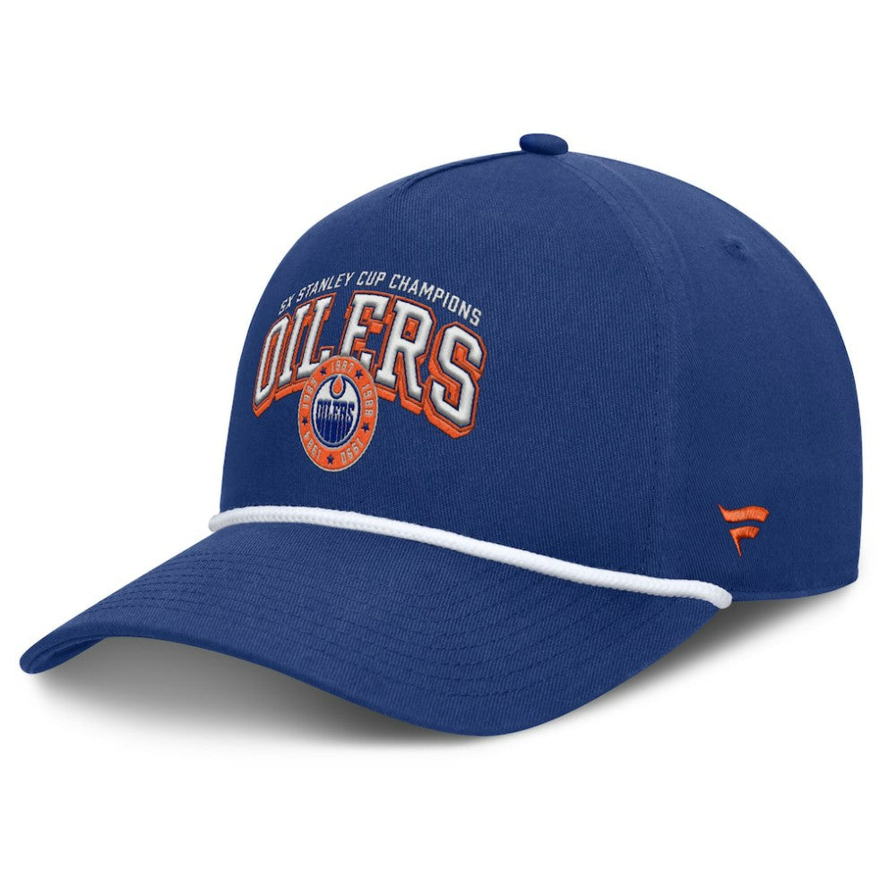 Edmonton Oilers Fanatics Decades Collection A-Frame Rope Adjustable Hat - Royal - NHL 202097347