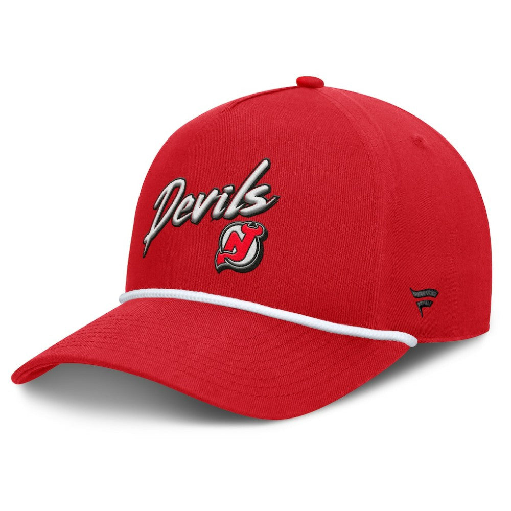 New Jersey Devils Fanatics Decades Collection A-Frame Rope Adjustable Hat - Red - NHL 202097350
