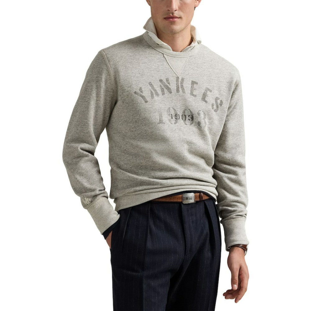 New York Yankees Polo Ralph Lauren Pullover Sweatshirt - Heather Gray - MLB Online