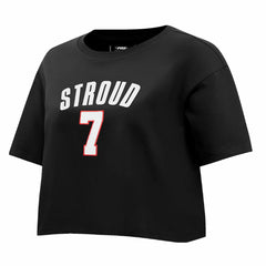 C.J. Stroud Houston Texans Pro Standard Women's Player Name & Number Cropped Boxy T-Shirt Black