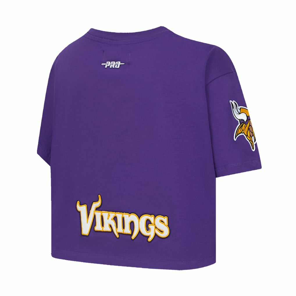 J.J. McCarthy Minnesota Vikings Pro Standard Women's Player Name & Number Cropped Boxy T-Shirt Purple