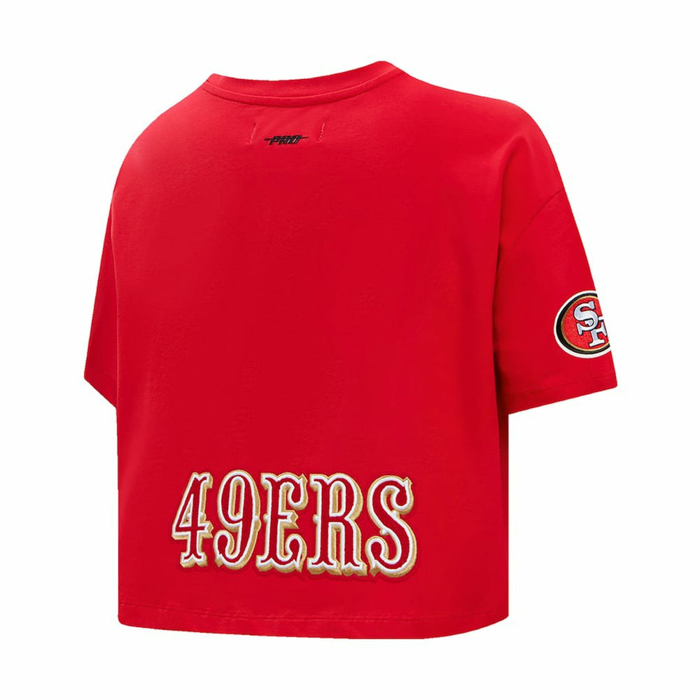 Christian McCaffrey San Francisco 49ers Pro Standard Women's Player Name & Number Cropped Boxy T-Shirt Scarlet