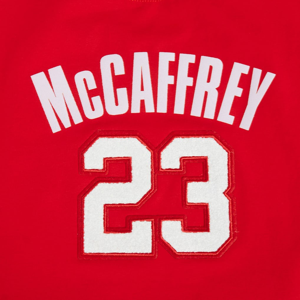 Christian McCaffrey San Francisco 49ers Pro Standard Women's Player Name & Number Cropped Boxy T-Shirt Scarlet