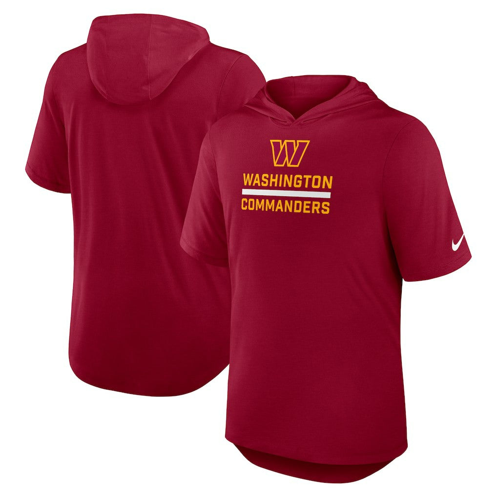 Nike Washington Commanders Lockup Tri-Blend Hoodie T-Shirt Burgundy