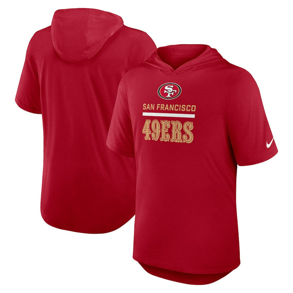 Nike San Francisco 49ers Lockup Tri-Blend Hoodie T-Shirt Scarlet