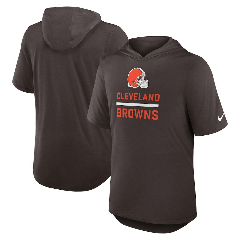 Nike Cleveland Browns Lockup Tri-Blend Hoodie T-Shirt Brown