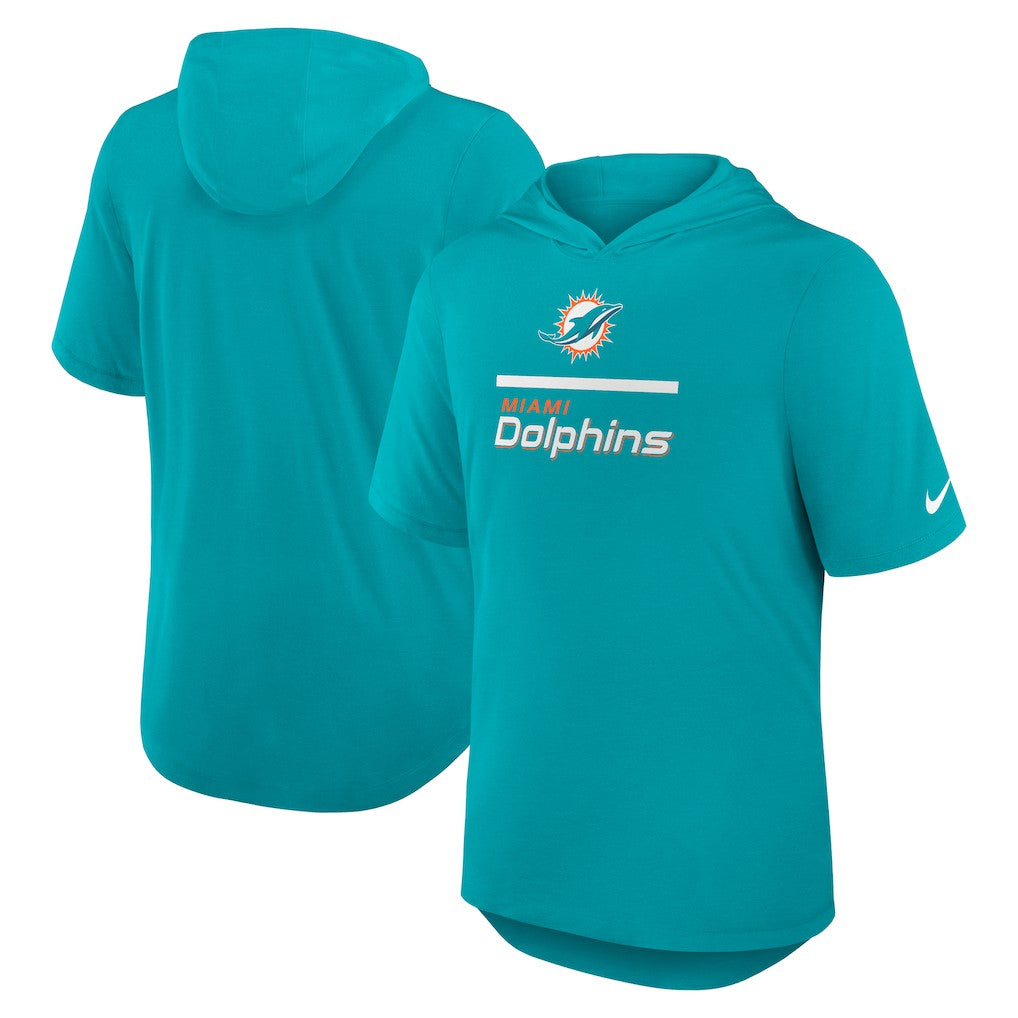 Nike Miami Dolphins Lockup Tri-Blend Hoodie T-Shirt Aqua