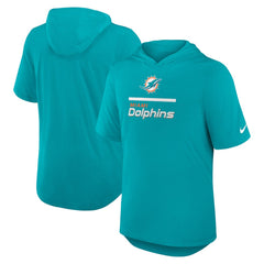 Nike Miami Dolphins Lockup Tri-Blend Hoodie T-Shirt Aqua