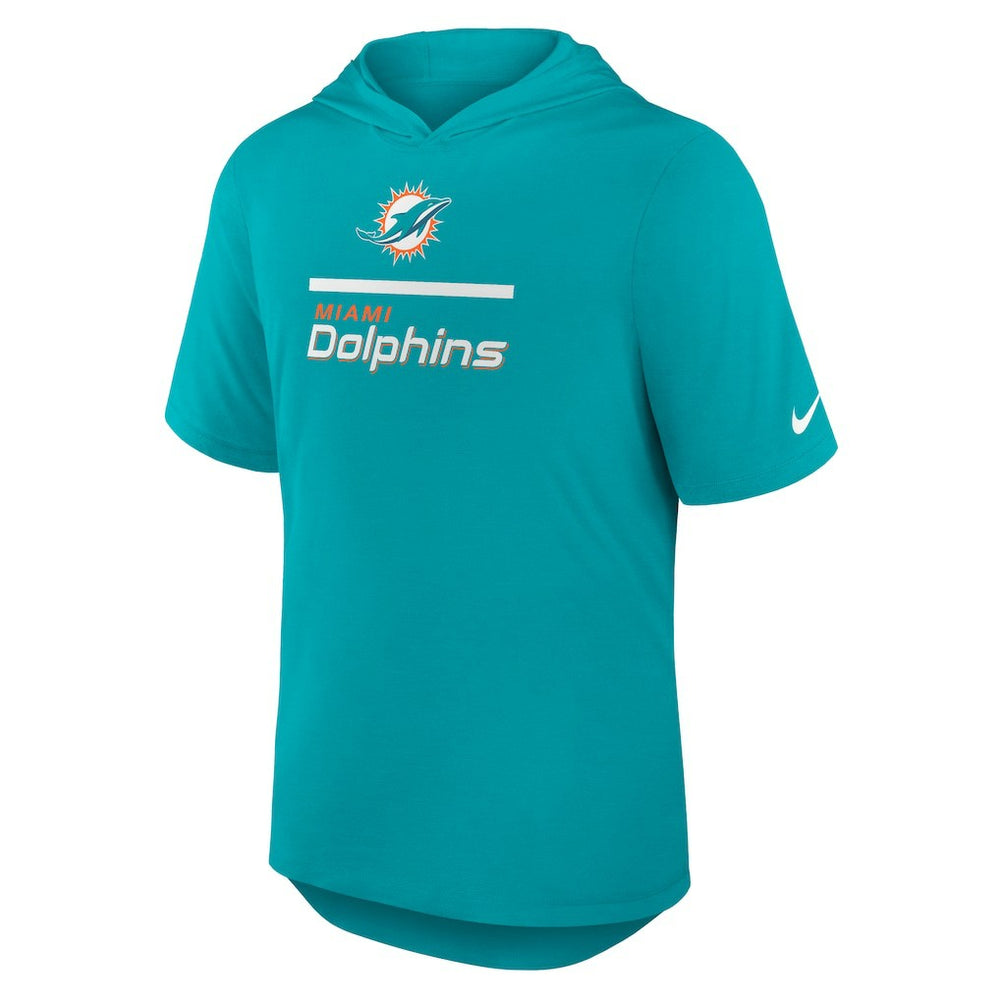 Nike Miami Dolphins Lockup Tri-Blend Hoodie T-Shirt Aqua