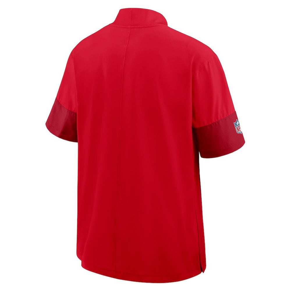 Nike Kansas City Chiefs Sideline Short Sleeve Quarter-Zip Dri-FIT Coach Jacket Red