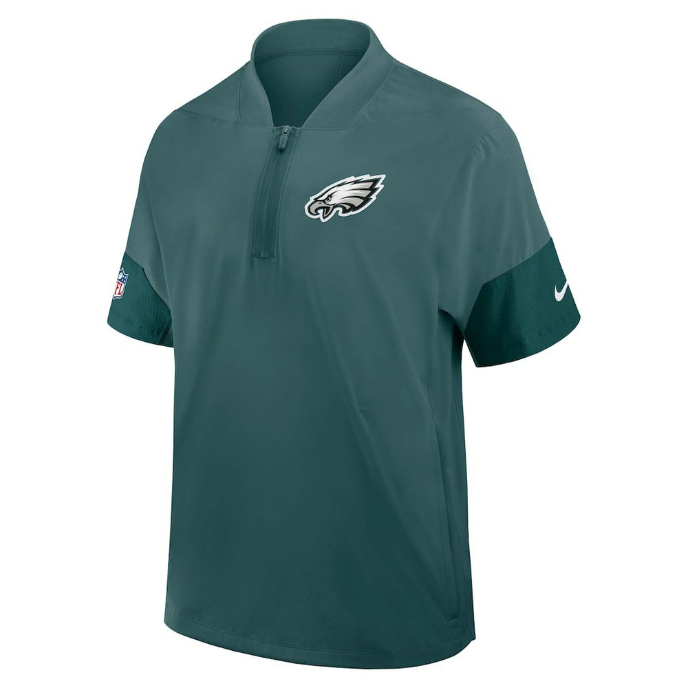Nike Philadelphia Eagles Sideline Short Sleeve Quarter-Zip Dri-FIT Coach Jacket Midnight Green