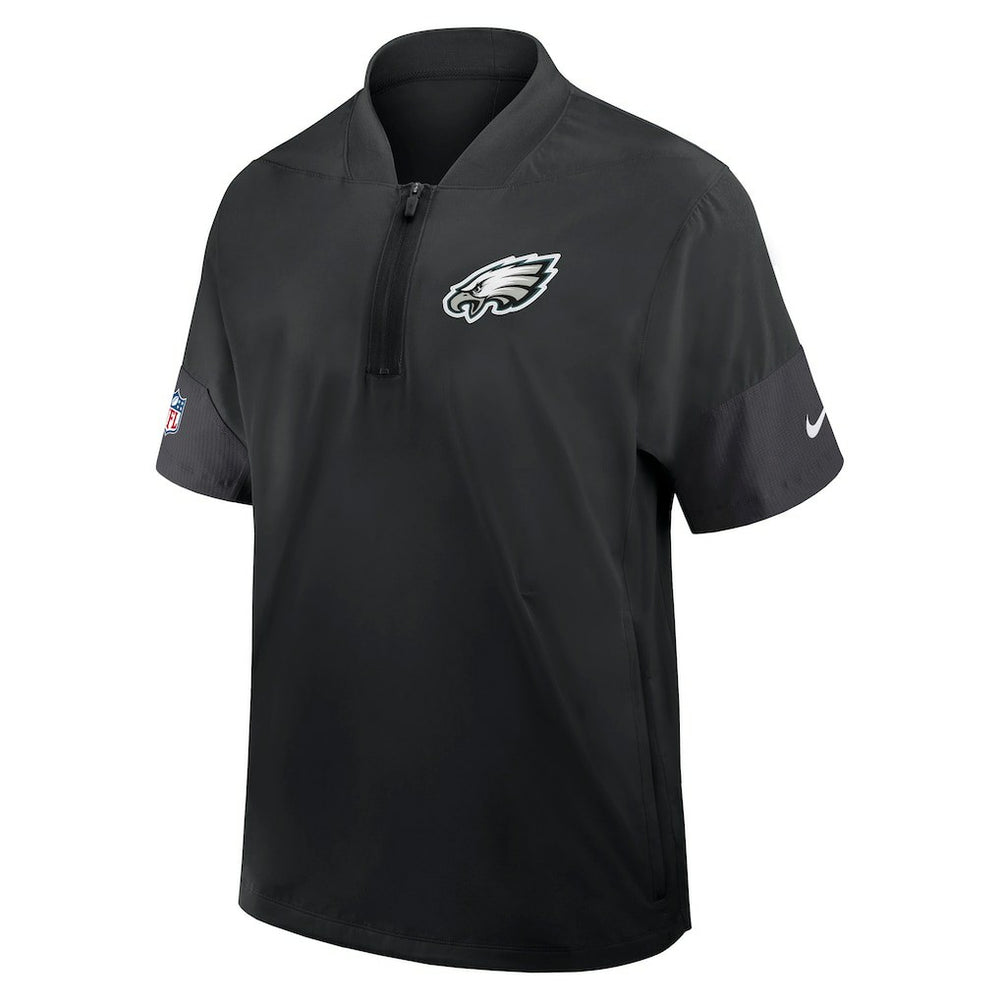 Nike Philadelphia Eagles Sideline Short Sleeve Quarter-Zip Dri-FIT Coach Jacket Black