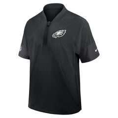 Nike Philadelphia Eagles Sideline Short Sleeve Quarter-Zip Dri-FIT Coach Jacket Black
