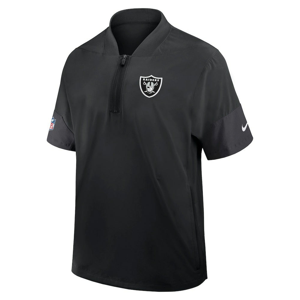 Nike Las Vegas Raiders Sideline Short Sleeve Quarter-Zip Dri-FIT Coach Jacket Black