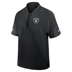 Nike Las Vegas Raiders Sideline Short Sleeve Quarter-Zip Dri-FIT Coach Jacket Black