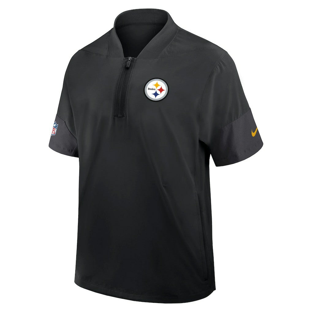 Nike Pittsburgh Steelers Sideline Short Sleeve Quarter-Zip Dri-FIT Coach Jacket Black